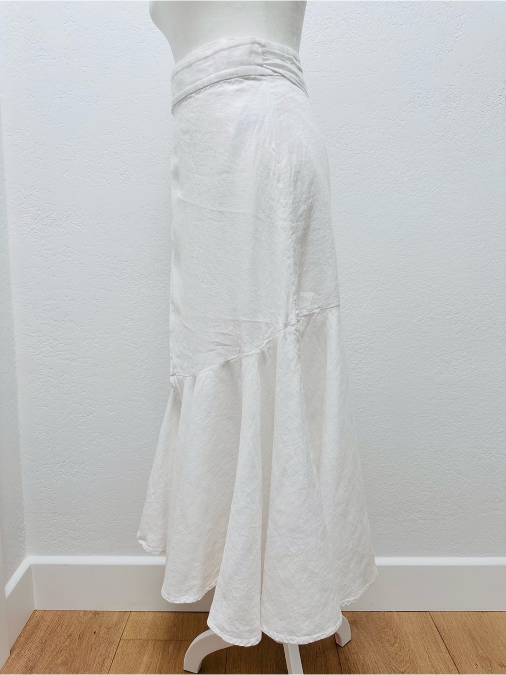 J. Crew White Linen Wrap Midi Skirt with Flounce Hem - Picture 5 of 10